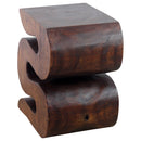 Haussmann Wood BIG Wave Verve Accent Snake Table 12x14x18 in Height Mocha Oil