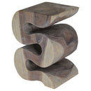 Haussmann Wood BIG Wave Verve Accent Snake Table 12x14x20 in Height Agate Grey Oil