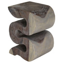 Haussmann Wood BIG Wave Verve Accent Snake Table 12x14x20 in Height Agate Grey Oil