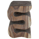 Haussmann Wood BIG Wave Verve Accent Snake Table 14x14x20 in Height Agate Grey Oil
