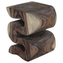 Haussmann Wood BIG Wave Verve Accent Snake Table 14x14x20 in Height Agate Grey Oil