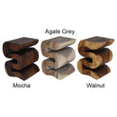 Haussmann Wood BIG Wave Verve Accent Snake Table 14x14x20 in Height Mocha Oil