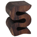 Haussmann Wood BIG Wave Verve Accent Snake Table 14x14x20 in Height Mocha Oil