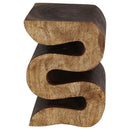 Haussmann Wood BIG Wave Verve Accent Snake Table 14x14x20 in Height Walnut Oil
