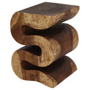 Haussmann Wood BIG Wave Verve Accent Snake Table 14x14x20 in Height Walnut Oil