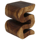 Haussmann Wood BIG Wave Verve Accent Snake Table 14x14x20 in Height Walnut Oil
