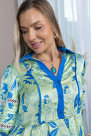Sweet Syllable Shirt Dress in green