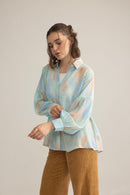 Elysia Printed Shirt in Lunar White