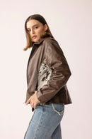 Emberhide Leather Jacket in Buckle Brown