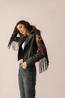 Thorn & Thunder Leather Jacket in Ink Bloom
