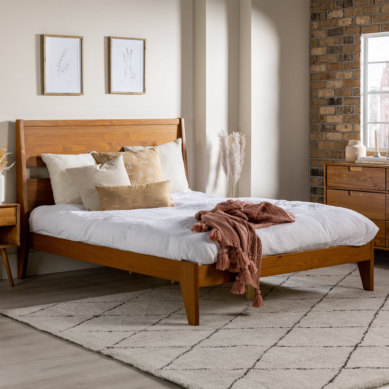 Malyn Solid Wood Modern Platform Bed