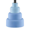Small Blue Desk Light Table Lamp with White Fabric Shade for Bedside Nightstand