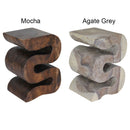 Haussmann Wood BIG Wave Verve Accent Snake Table 12x14x20 in Height Mocha Oil