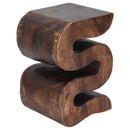 Haussmann Wood BIG Wave Verve Accent Snake Table 12x14x20 in Height Mocha Oil