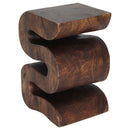 Haussmann Wood BIG Wave Verve Accent Snake Table 12x14x20 in Height Mocha Oil