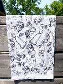 Black and White Dog Collage Kitchen Towel