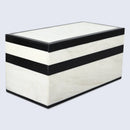 Mono Court Pattern Decorative Storage Box, Resin Inlay in 7 Sizes, Black-White