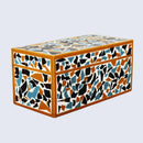 Decorative Boxes Mosaic Gold Pattern Resin Inlay Collection in 10x5x5 inches
