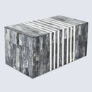Patisserie Cafe Pattern Decorative Storage Box, Bone & Resin Inlay in 7 Sizes, Grey