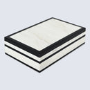 Mono Court Pattern Decorative Storage Box, Resin Inlay in 7 Sizes, Black-White