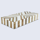 Marquet Chevron Resin & Wood Inlay Decorative Storage Box - 8 Sizes