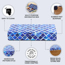 Moroccan Pattern Decorative Storage Box, Bone & Resin Inlay in 7 Sizes, Blue & White