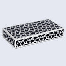 Zellij Pattern Decorative Storage Box, Resin Inlay in 7 Sizes, Black & White