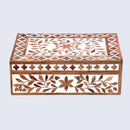 Decorative Storage Box Alhambra Bouquet Wood & Resin Inlay in 12 x 8 x 4 inch