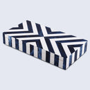 Chevron Pattern Decorative Storage Box, Bone Inlay in 6 Sizes, Blue & White