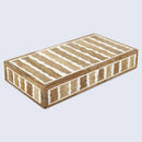 Kept Safari Pattern Decorative Storage, Resin Inlay & Wood in 7 Sizes, Brown-White