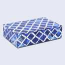 Decorative Boxes Moroccan Pattern Bone & Resin Inlay Collection in 4 Sizes, Blue & White