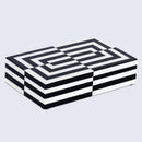 Decorative Boxes Puzzle Slide Pattern Resin Inlay Collection in 8x6x1.5 inch
