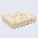 Braid Pattern Decorative Storage Box, Bone Inlay in 7 Sizes, Ivory