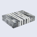 Patisserie Cafe Pattern Decorative Storage Box, Bone & Resin Inlay in 7 Sizes, Grey