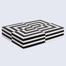 Decorative Boxes Puzzle Slide Pattern Resin Inlay Collection in 8x6x1.5 inch