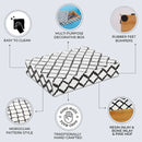 Moroccan Pattern Decorative Storage Box, Bone & Resin Inlay in 9 Sizes, Black & White