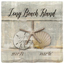 Long Beach Island Triple Shells Grey Coaster Set