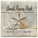 Beach Haven Park Triple Shells Grey Coaster Set