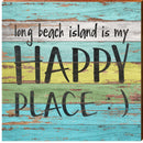 Long Beach Island is My Happy Place Colorful | Wall Art Print on Real Wood
