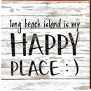 Long Beach Island is My Happy Place White | Wall Art Print on Real Wood