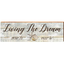 Living The Dream Triple Shells Grey Latitude Longitude | Wall Art Print on Real Wood
