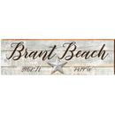 Brant Beach Star Grey Latitude Longitude | Wall Art Print on Real Wood