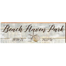 Beach Haven Park Triple Shells Grey Latitude Longitude | Wall Art Print on Real Wood