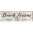 Beach Haven Triple Shells Grey Latitude Longitude | Wall Art Print on Real Wood