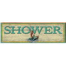Shower Mermaid Teal | Wall Art Print on Real Wood