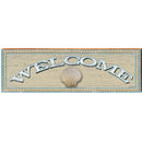 Welcome Sea Shell Cream | Wall Art Print on Real Wood