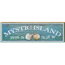 Mystic Island Triple Shells Water Latitude Longitude | Wall Art Print on Real Wood