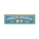 Shell Shack Triple Shells Wooden Sign | Wall Art Print on Real Wood | Coastal Nautical Tropical Beach House Home Decor