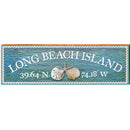 Long Beach Island Triple Shells Water Latitude Longitude | Wall Art Print on Real Wood