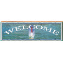 Welcome Lighthouse Water | Wall Art Print on Real Wood